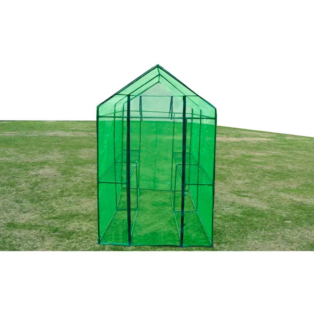 Serre de Jardin Tunnel Acier PVC Protection Plantes 120x240x190cm Vert - ComfortXL Outdoor Living - Image 4