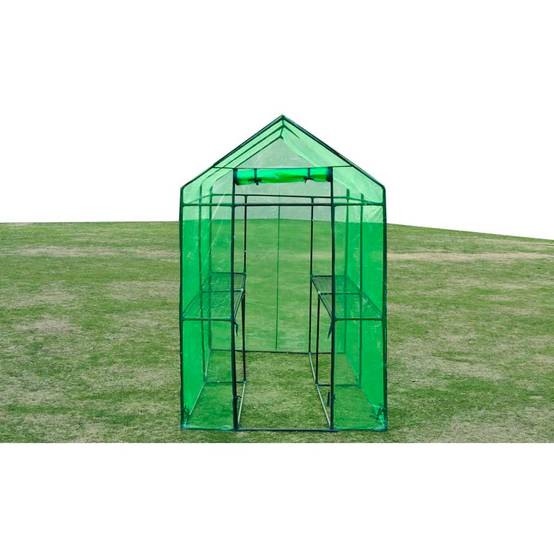 Serre de Jardin Tunnel Acier PVC Protection Plantes 120x240x190cm Vert - ComfortXL Outdoor Living - Image 3
