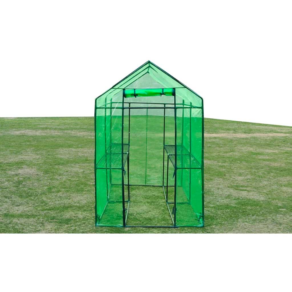 Serre de Jardin Tunnel Acier PVC Protection Plantes 120x240x190cm Vert - ComfortXL Outdoor Living - Image 3