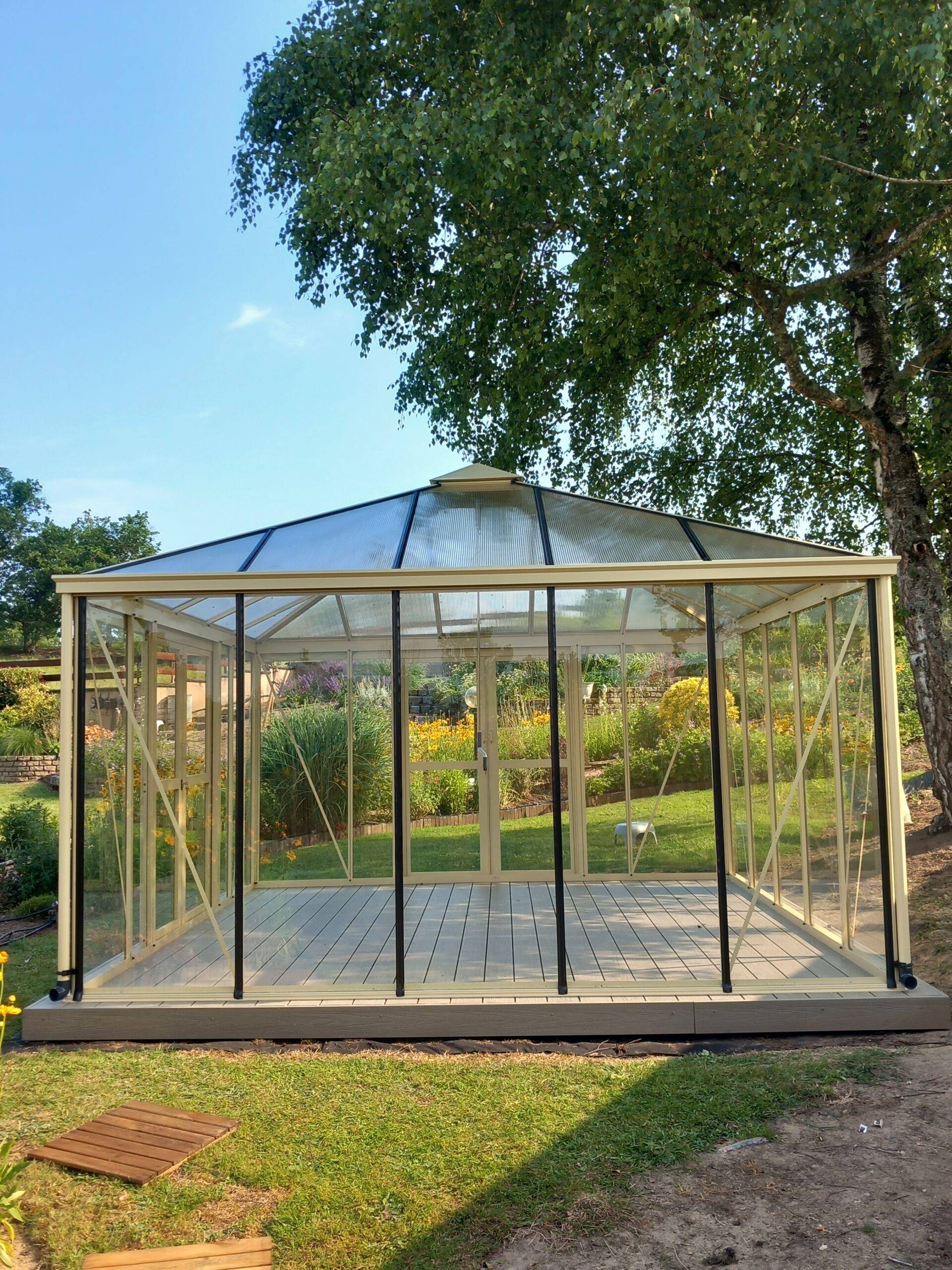 10m² - Serre en verre trempé - Euro Pyra - Alu - 10m² - ALUMINIUM - L'atelier Des Serres - Image 3