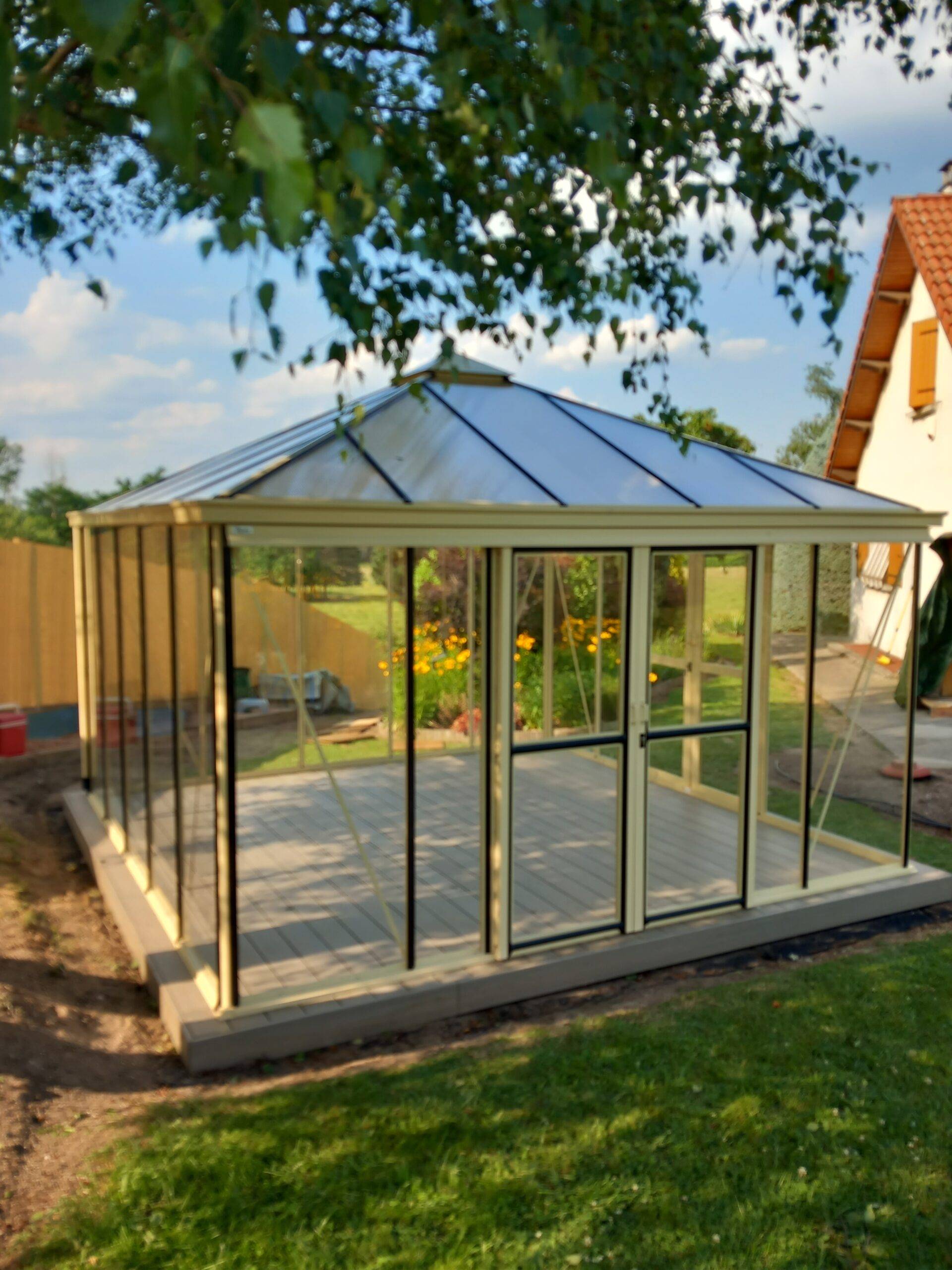 10m² - Serre en verre trempé - Euro Pyra - Alu - 10m² - ALUMINIUM - L'atelier Des Serres - Image 4