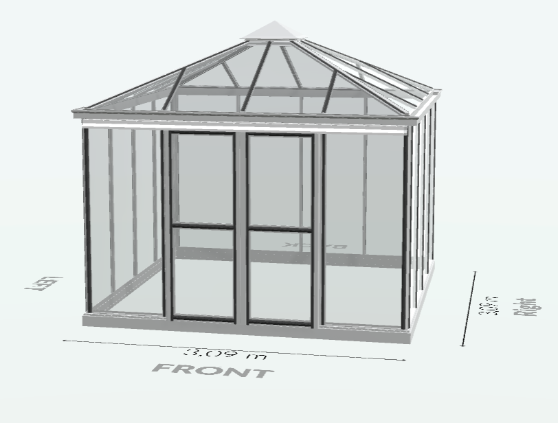10m² - Serre en verre trempé - Euro Pyra - Alu - 10m² - ALUMINIUM - L'atelier Des Serres - Image 5