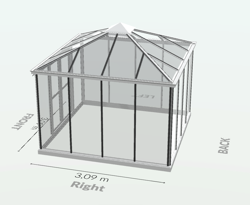 10m² - Serre en verre trempé - Euro Pyra - Alu - 10m² - ALUMINIUM - L'atelier Des Serres - Image 6