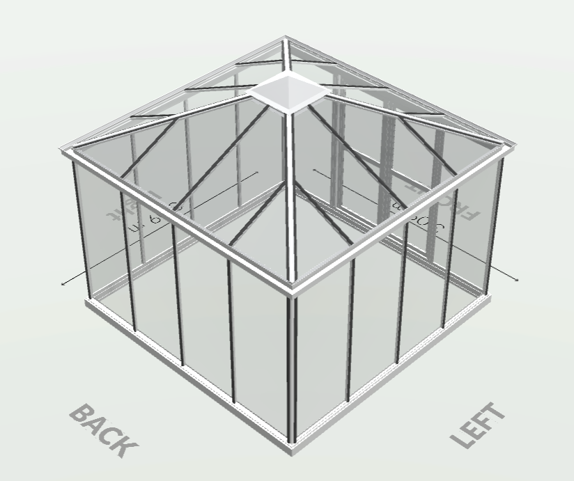 10m² - Serre en verre trempé - Euro Pyra - Alu - 10m² - ALUMINIUM - L'atelier Des Serres - Image 7