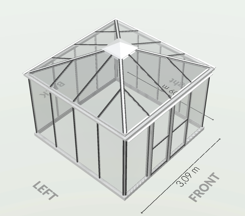 10m² - Serre en verre trempé - Euro Pyra - Alu - 10m² - ALUMINIUM - L'atelier Des Serres - Image 8