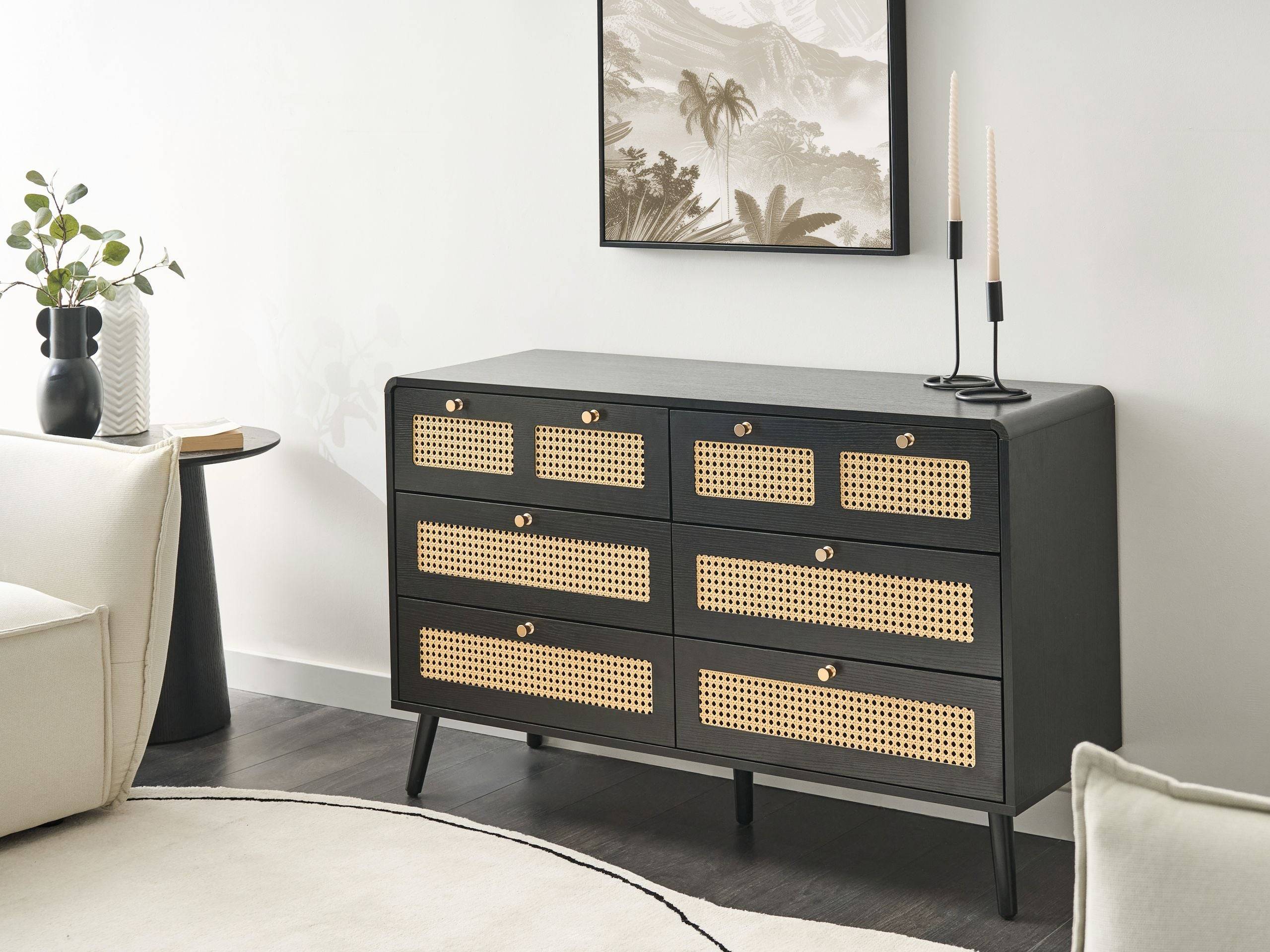Beliani - Commode MDF Noir MOURA - 120x40x74- Beliani - Image 1