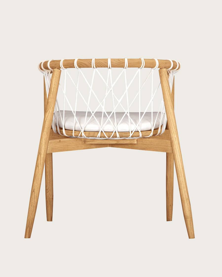 Nala - Chaise en teck massif et cordage blanc - UNIQKA - Image 5