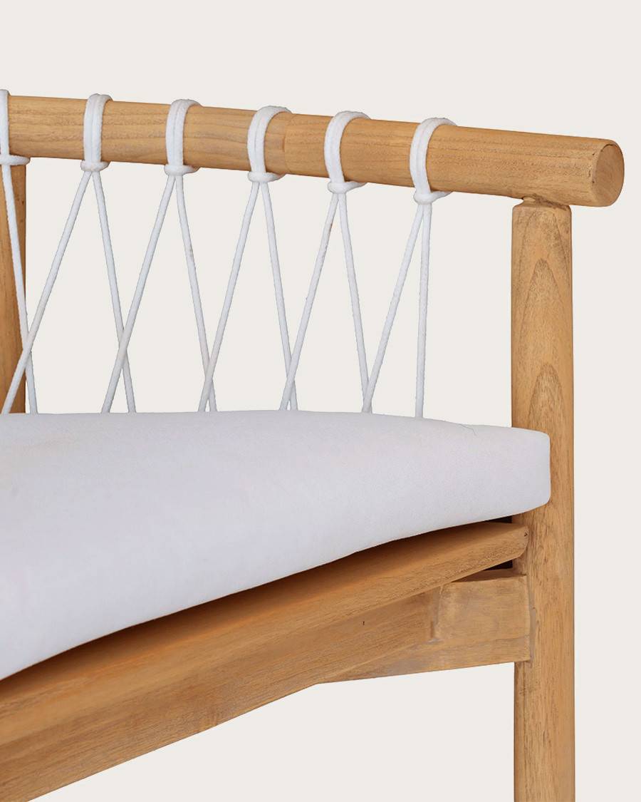 Nala - Chaise en teck massif et cordage blanc - UNIQKA - Image 8