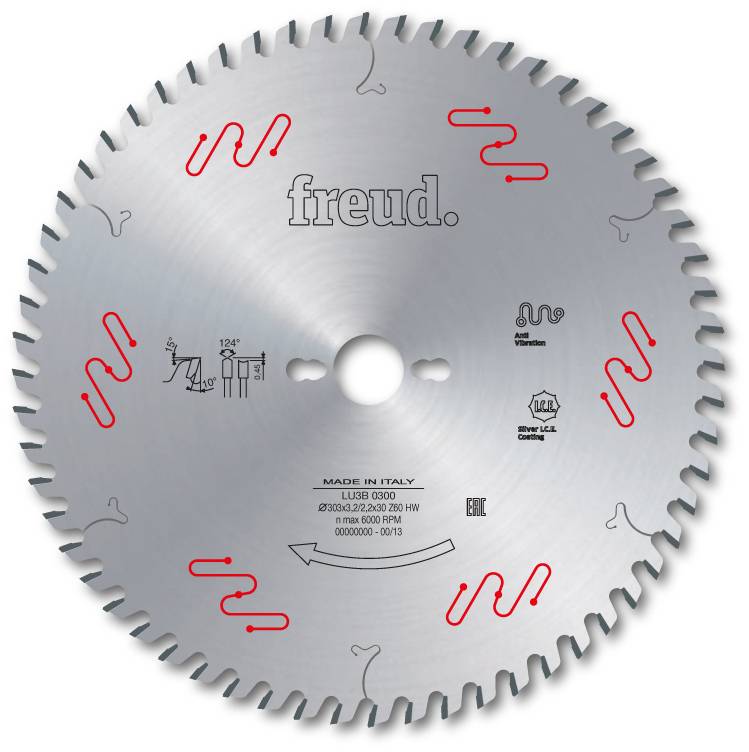 Lame gouge pour panneaux revêtus deux faces FREUD - Ø350 3,2/2,2 AL30 Z72 gouge - - F03FS05075 -LU3B 0400 - Image 1