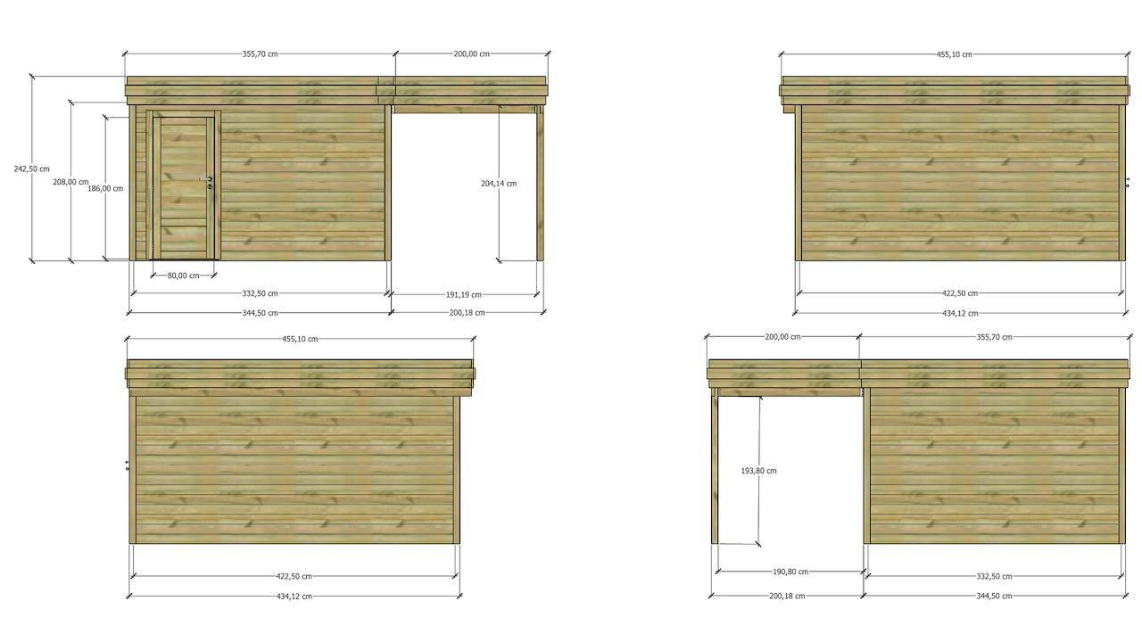 ABRI DE JARDIN bois  autoclave 27mm - 5,44x4,34m / 24m2 - Bac acier - Abri Français - Image 4
