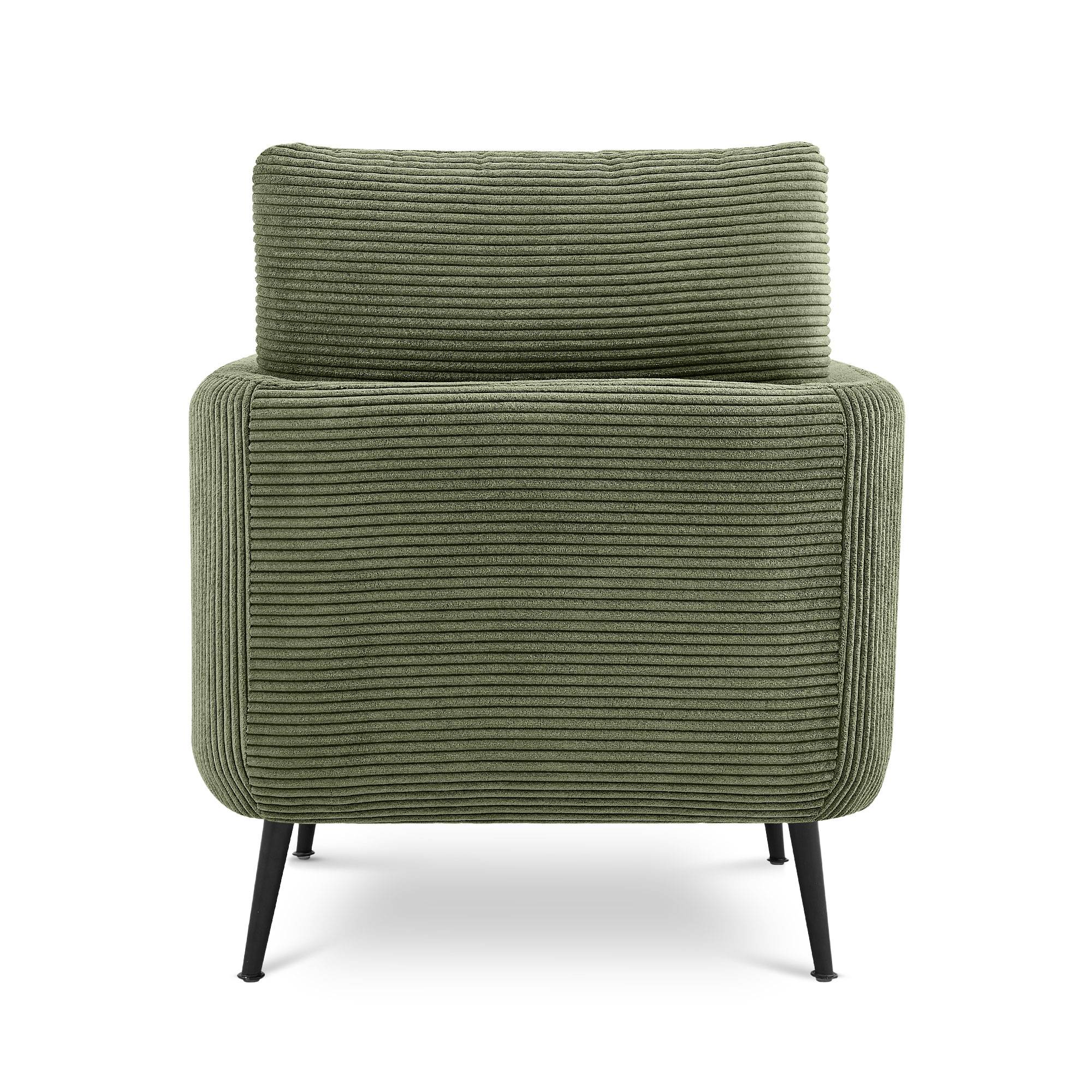 Sicaan Fauteuil design EMMA en velours côtelé vert sauge - Image 6