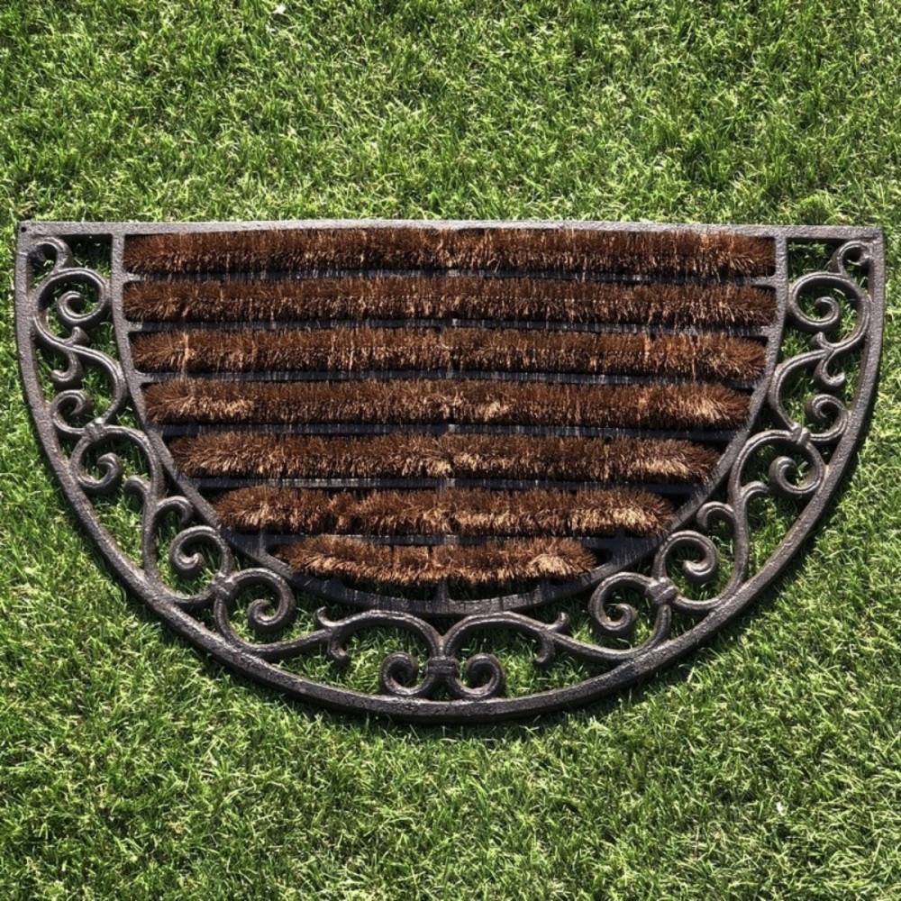 Paillasson extérieur entrée résistant pluie fonte coco marron 68cm Chemin de campagne - Image 2