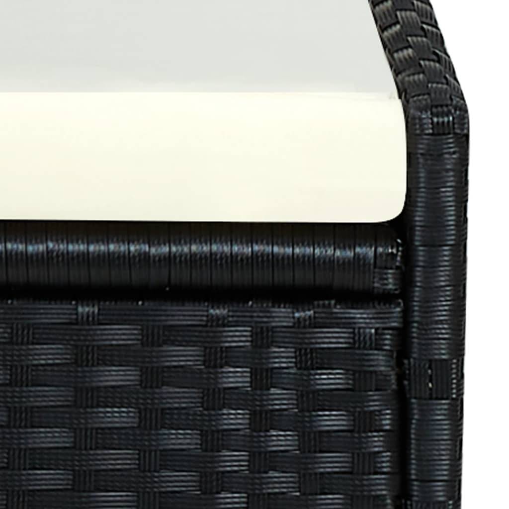 Helloshop26 - Transat bain de soleil avec coussin résine tressée noir - Image 6