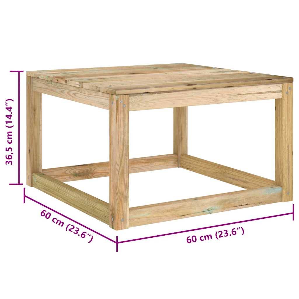 Vidaxl - Tables palette de jardin 2pcs 60x60x36,5cm Bois de pin imprégné vidaXL 315704 - Image 3