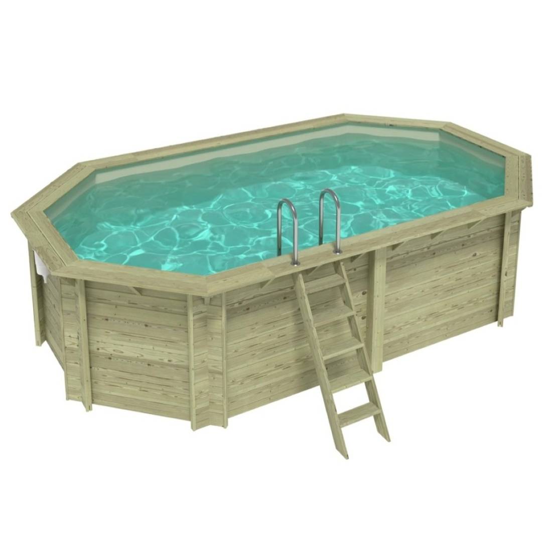 Altanka - Piscine hors sol en bois NEMO 5.79 x 3.49 - H.1.45 m, sable, cadre en métal - sans dalle - BAS7304OSPU3 - ALTANKA - Image 1