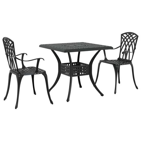 Ensemble de tables de jardin aluminium coulé noir 80 x 80 x 75 cm, Poids :23.71kg - PANGIVO - Image 2