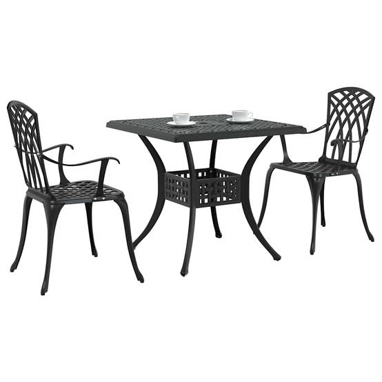 Ensemble de tables de jardin aluminium coulé noir 80 x 80 x 75 cm, Poids :23.71kg - PANGIVO - Image 3