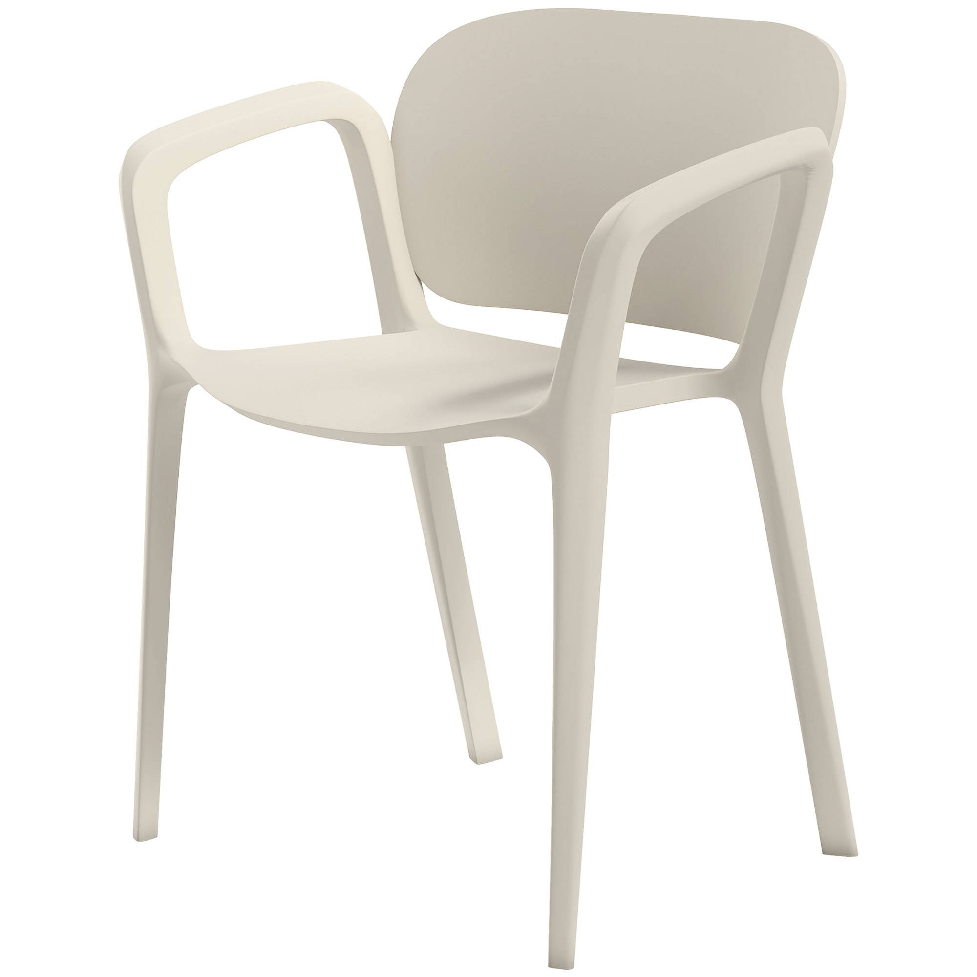 Lot de 4 chaises de jardin en plastique empilables, accoudoirs et dossier, capacité 120 kg, résistantes aux intempéries - Image 1