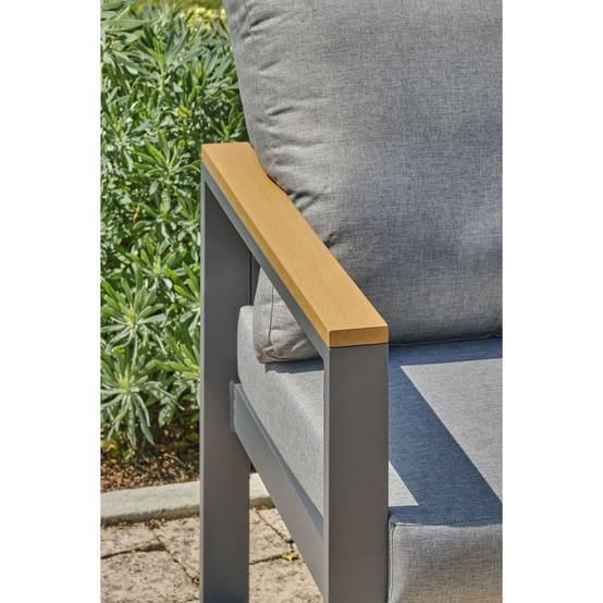 Dcb Garden - Ensemble repas 6 places YONAHA alu anthracite plateau bois FSC – DCB Garden - Image 3