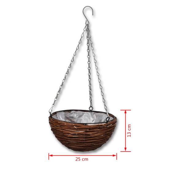 Paniers suspendus saule marron 25 x 25 x 13 cm - PANGIVO - Image 6