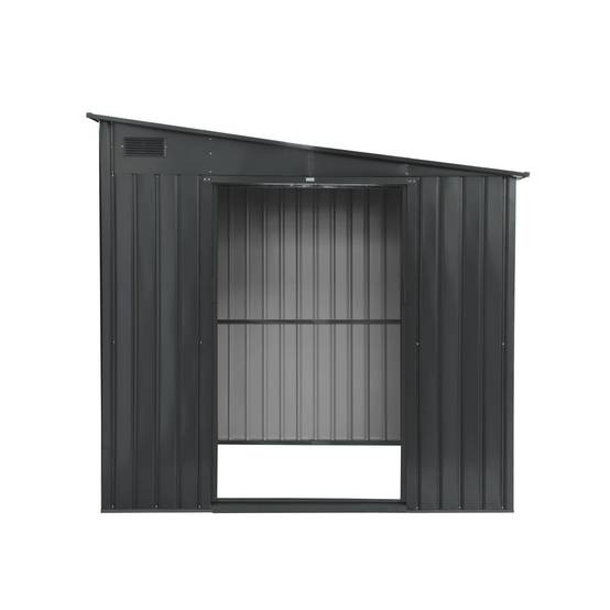 Abri de jardin acier 5.5m² avec kit d'ancrage anthracite L 212.5 x l 258 x H 195cm - Lome | sweeek - Image 5