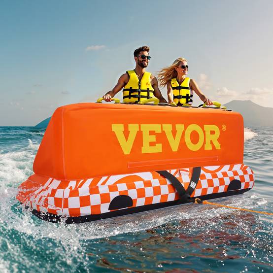 VEVOR Bouée tractée canapé aquatique, 1-4 personnes. Capacité 308kg, housse nylon, poignées maintien. - Image 8