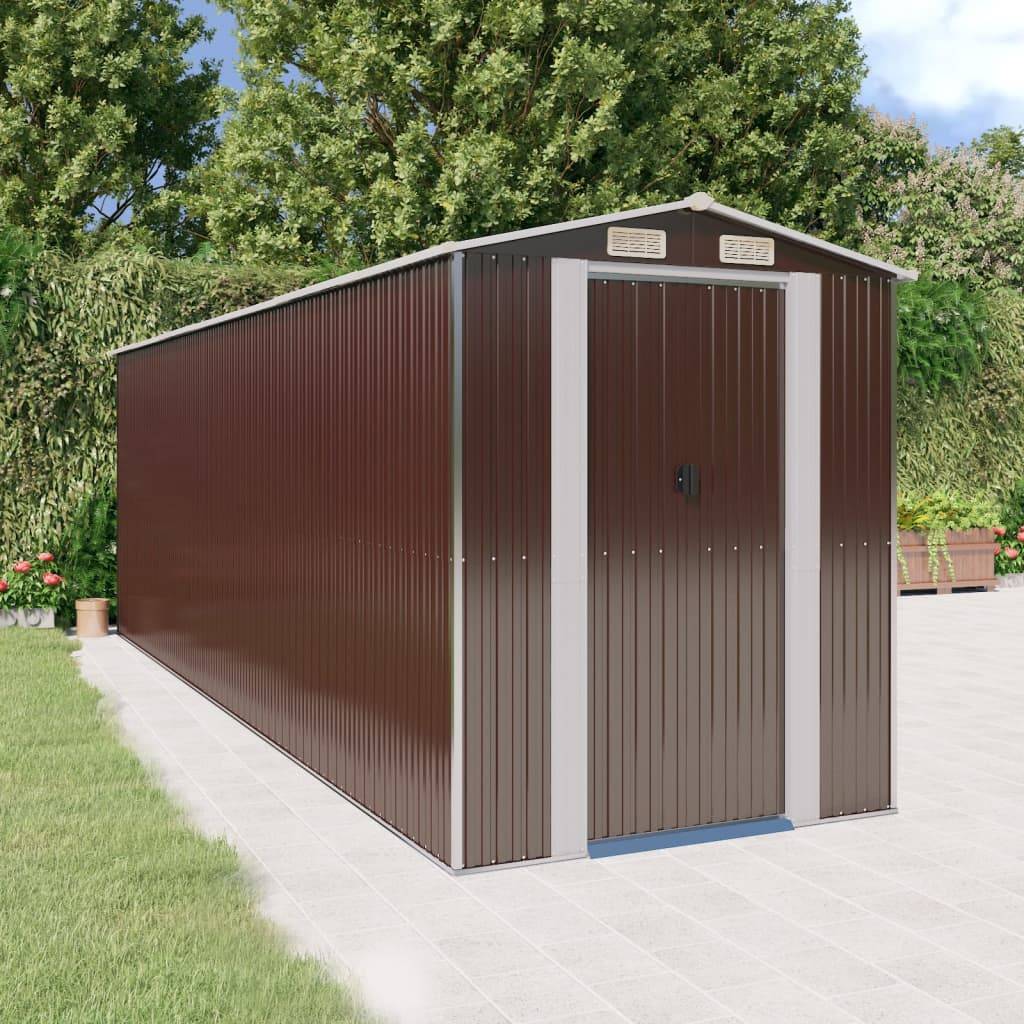 Vidaxl - Abri de jardin Marron foncé 192x606x223 cm Métal galvanisé vidaXL 3147465 - Image 1