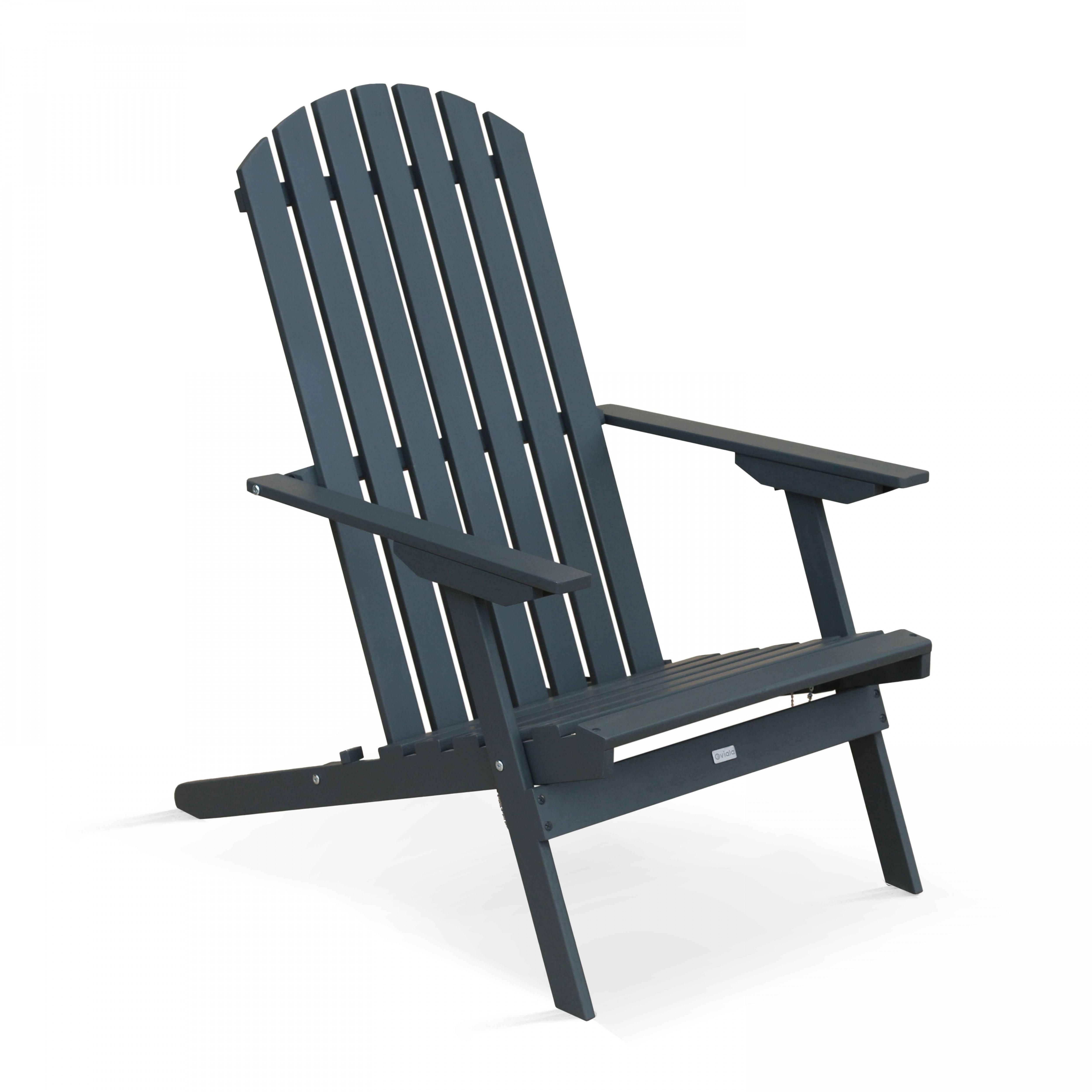 Oviala - Lot de 2 fauteuils pliant en bois d'eucalyptus gris - Oviala - Image 6