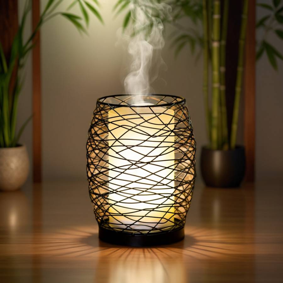 Zen'Arôme Diffuseur d'Huile Essentielle Volupsia + 3 Synergies - Diffuseur de Parfum en Métal et Verre avec Télécommande - Image 1