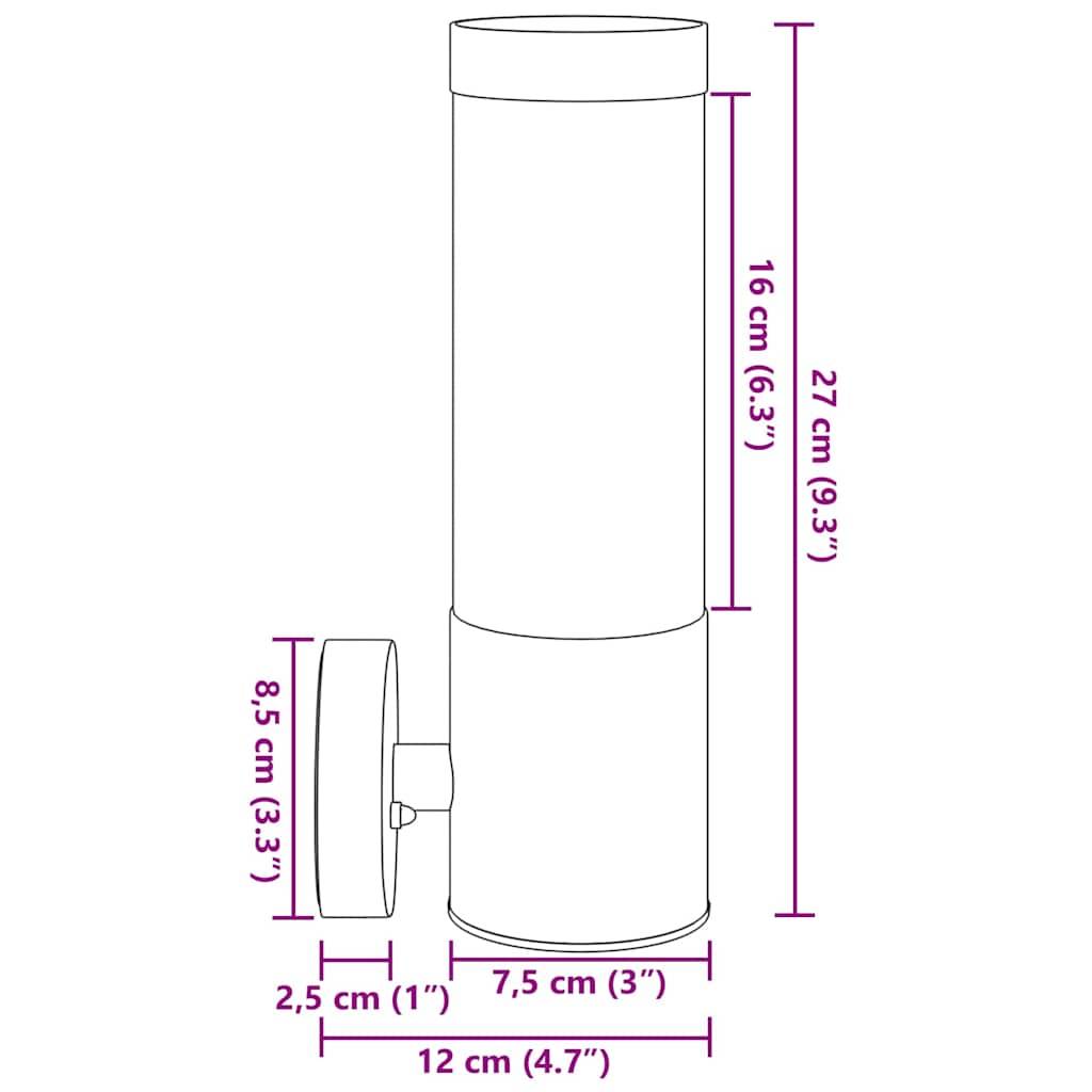 Applique murale extérieure - Lampe murale extérieure Argent 12 x 7.5 x 27 cm g240 - Image 8