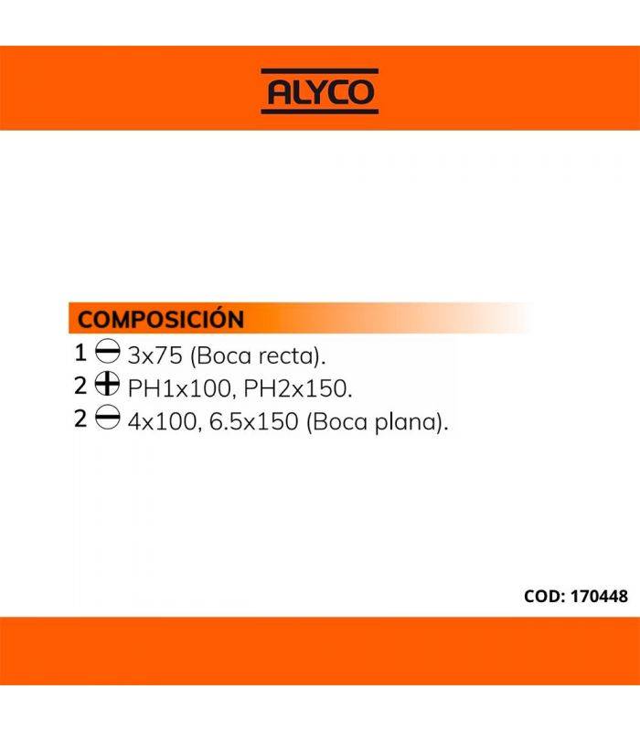 Set de 5 Tournevis Alyco Orange 170448 - Image 6