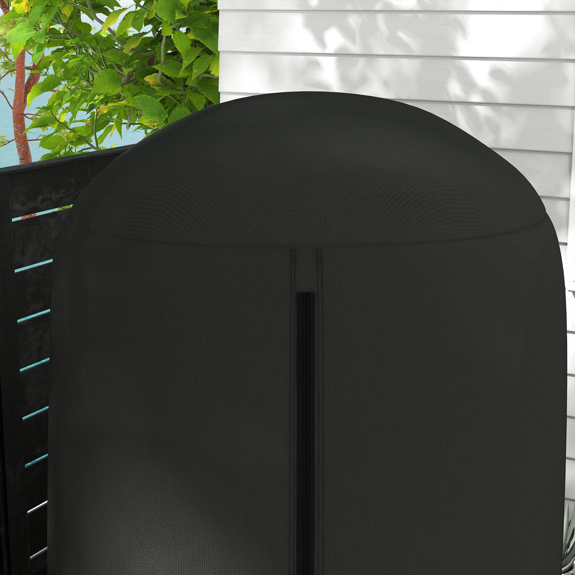 Outsunny - Housse pour fauteuil suspendu jardin Ø128x190cm imperméable fermeture éclair tissu Oxford noir - Outsunny - Image 7