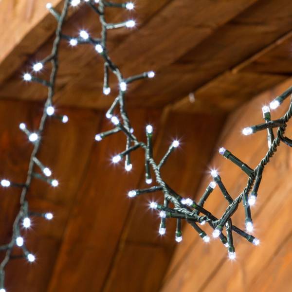 Lotti - Guirlande 1000 LED 20 mètres Mini BOA blanc froid minuteur câble vert foncé 8 effets Lotti - Image 1