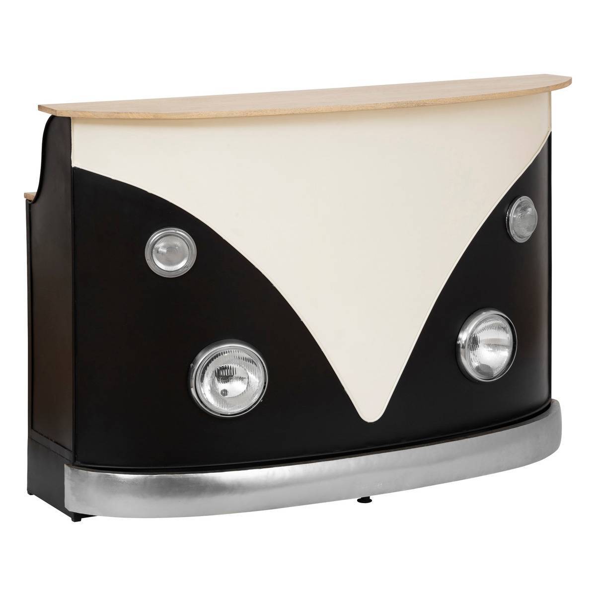 Atmosphera - Meuble bar "Gaston" 152x106,5cm noir et blanc - Atmosphera Créateur d'intérieur - Image 2