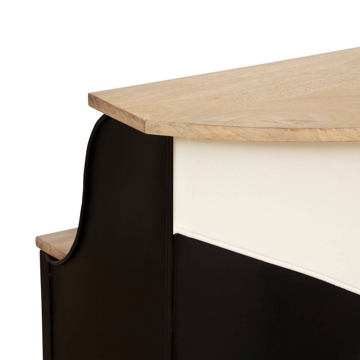 Atmosphera - Meuble bar "Gaston" 152x106,5cm noir et blanc - Atmosphera Créateur d'intérieur - Image 3