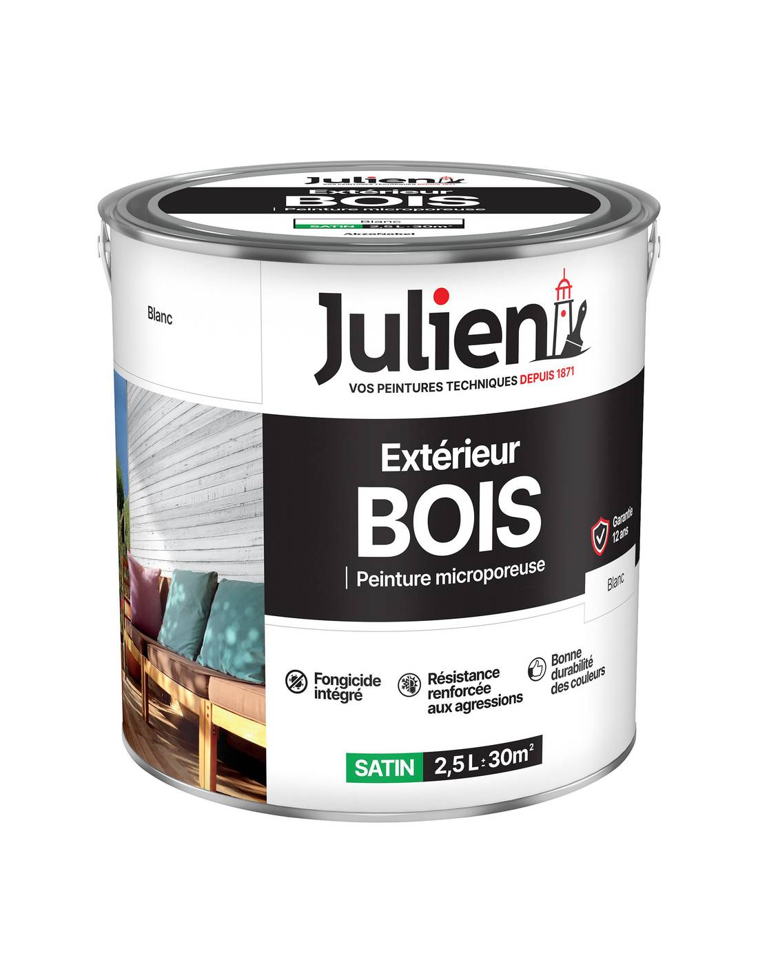 Julien - Peinture Bois Microporeuse Protection Durable Bois Extérieur - Julien