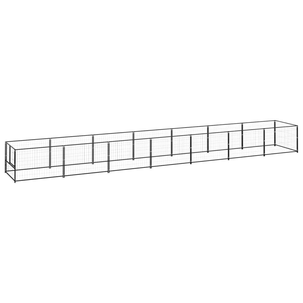 Vidaxl - Chenil Noir 7 m² Acier vidaXL 3082097 - Image 2