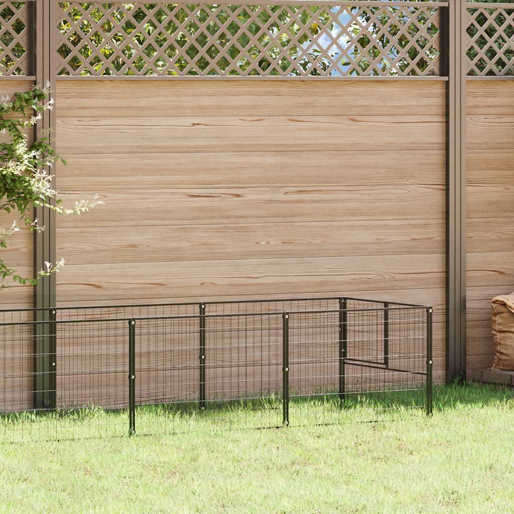 Vidaxl - Chenil Noir 7 m² Acier vidaXL 3082097 - Image 1