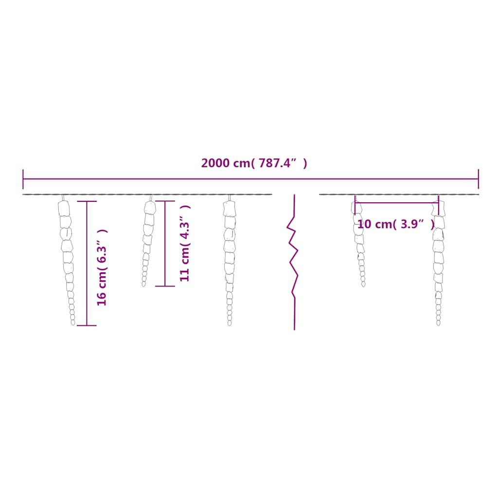 ComfortXL - Guirlande Glaçons Lumineuse 200 LED Acrylique Déco Noël Extérieur 20m Blanc Froid – ComfortXL Outdoor Living - Image 8