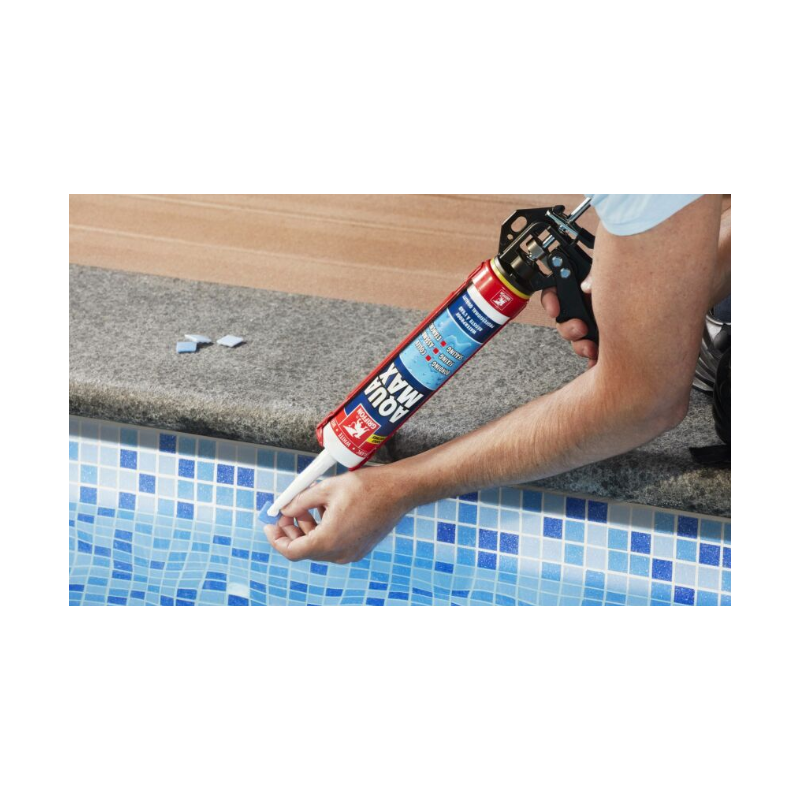 Colle de montage et mastic d'étanchéité piscine Aquamax Blanc - Image 2