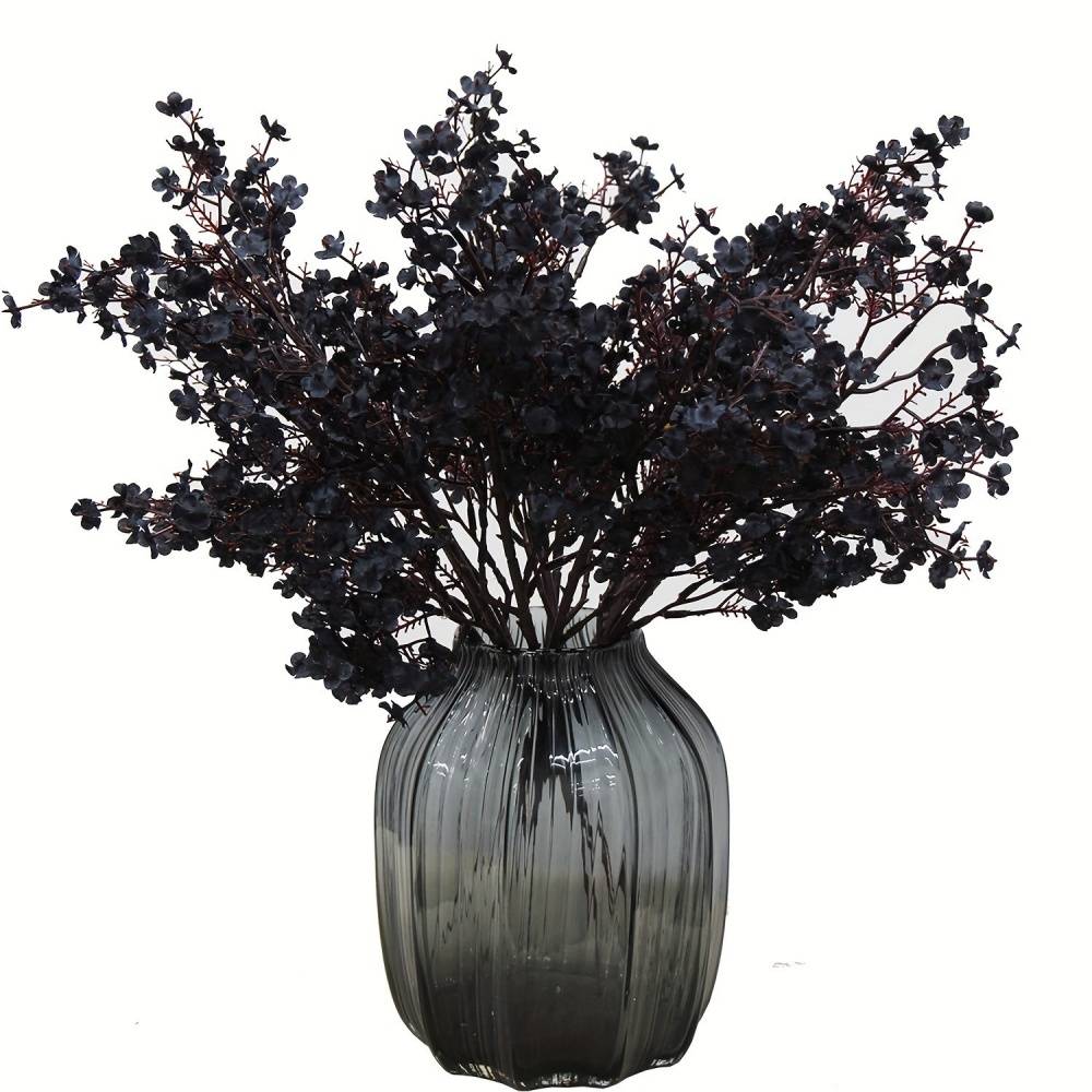 Lot de 10 Fleurs Artificielles Gypsophile Noir - Décoration Moderne pour Mariage et Intérieur - Lytech - Image 1