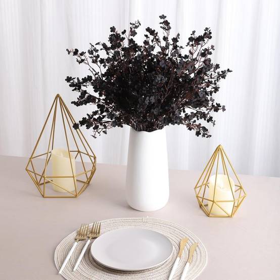 Lot de 10 Fleurs Artificielles Gypsophile Noir - Décoration Moderne pour Mariage et Intérieur - Lytech - Image 4