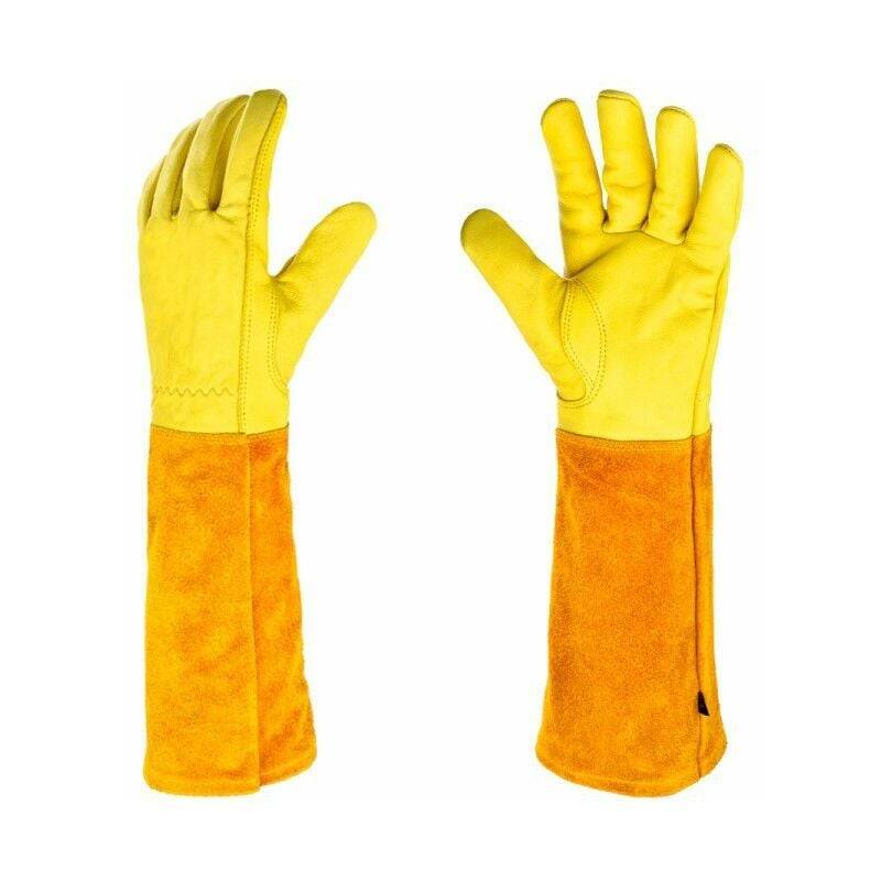 Gants de Jardin Femme/Homme Cadeaux de Jardin(L) Gants de Jardin Gants de Rose Résistants aux Épines Gants de Travail en Cuir Femme, Gants en Cuir Gan