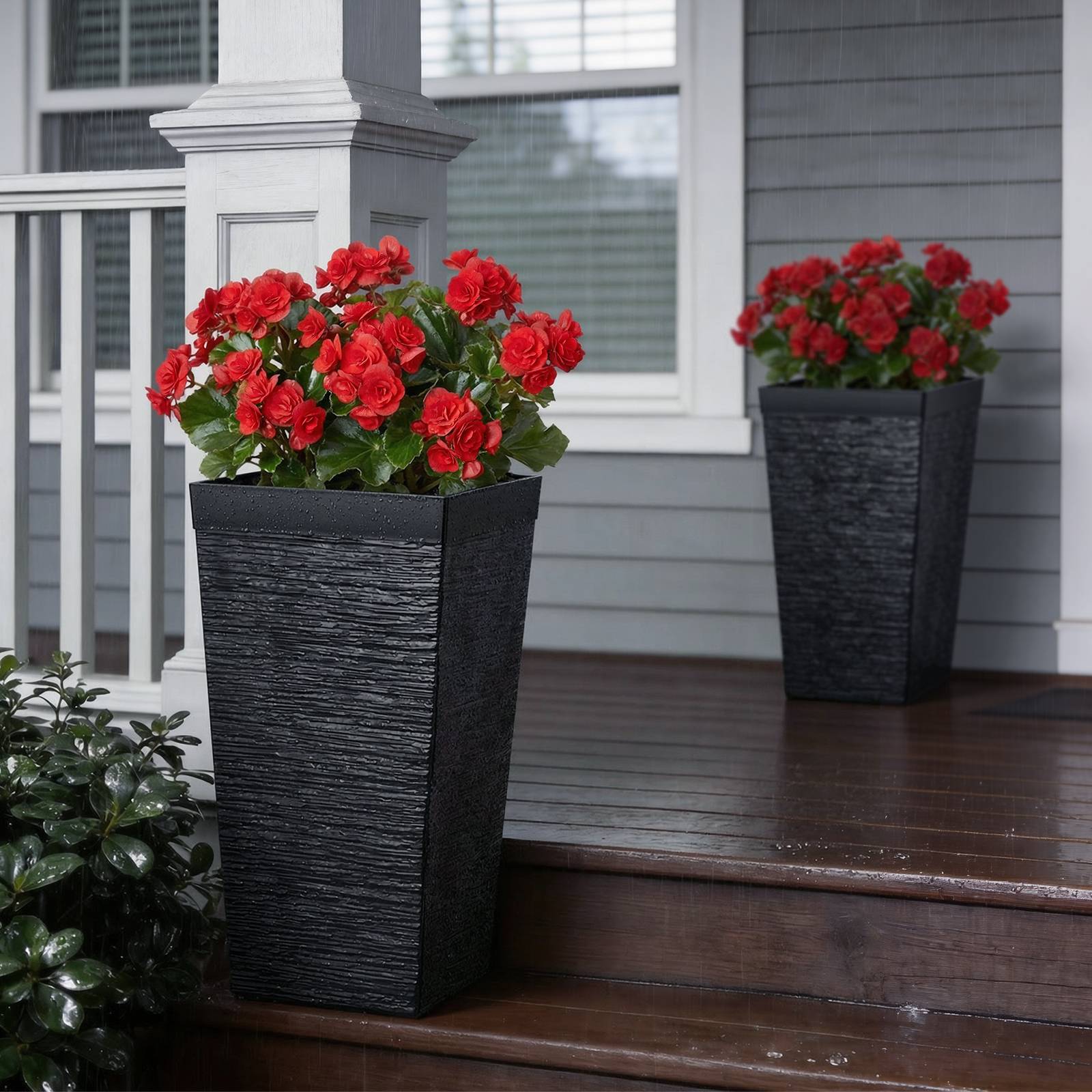 Vevor - VEVOR Jardinière Haute Pot de Fleur Haut Intérieur Extérieur 58 cm Lot de 2 Noir - Image 8