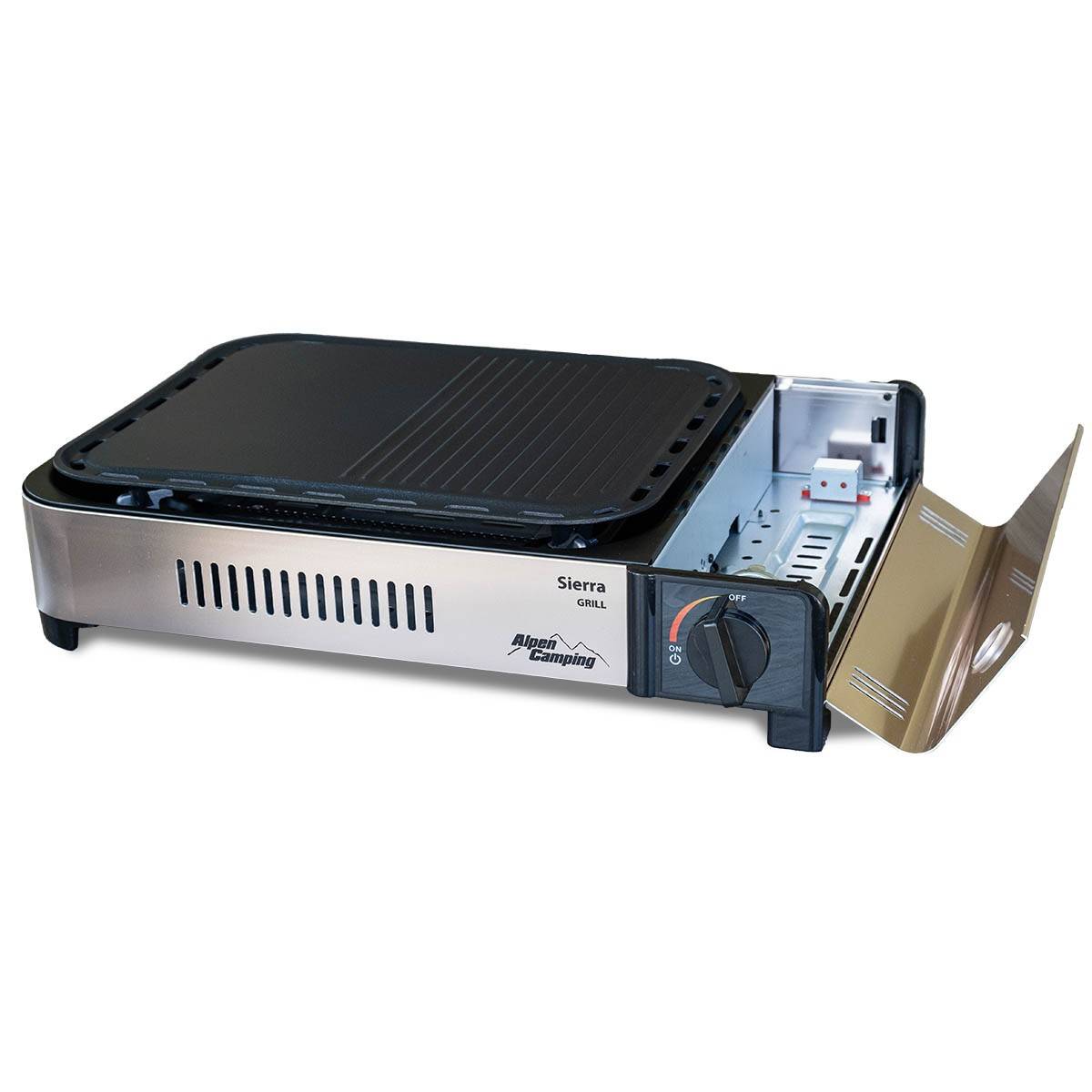 Barbecue grill Plancha gaz 2100W Piezo Haute Qualité + Mallette de transport ALPEN - Image 4