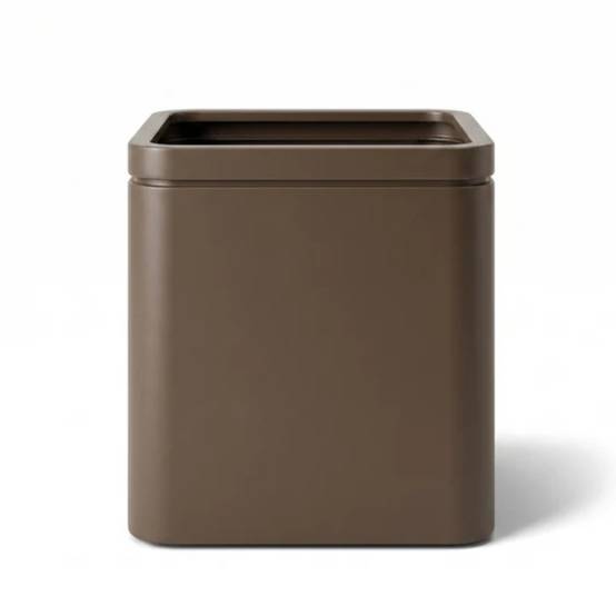 Lot olivier + pot infinity square 60x60cm taupe, pot de grande taille fait main en acier inoxydable - Image 2