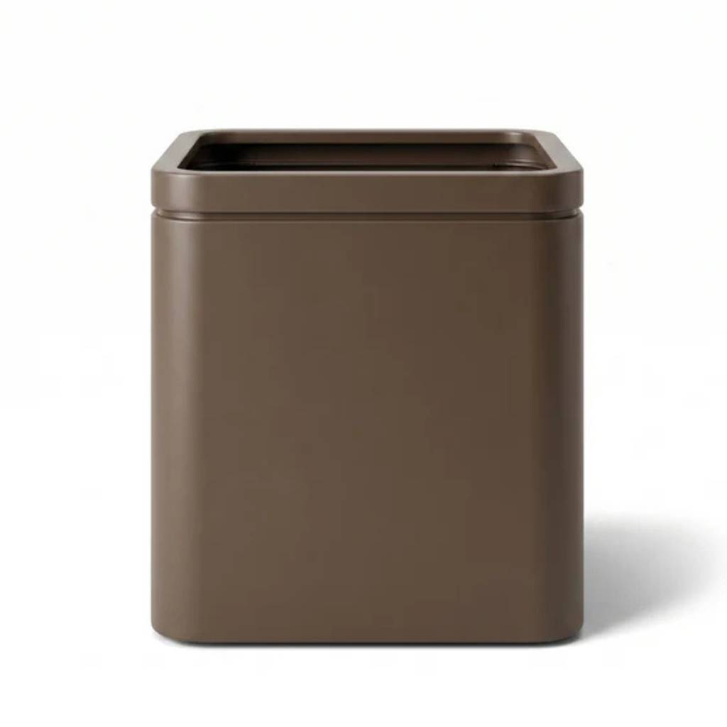 Lot olivier + pot infinity square 60x60cm taupe, pot de grande taille fait main en acier inoxydable - Image 2