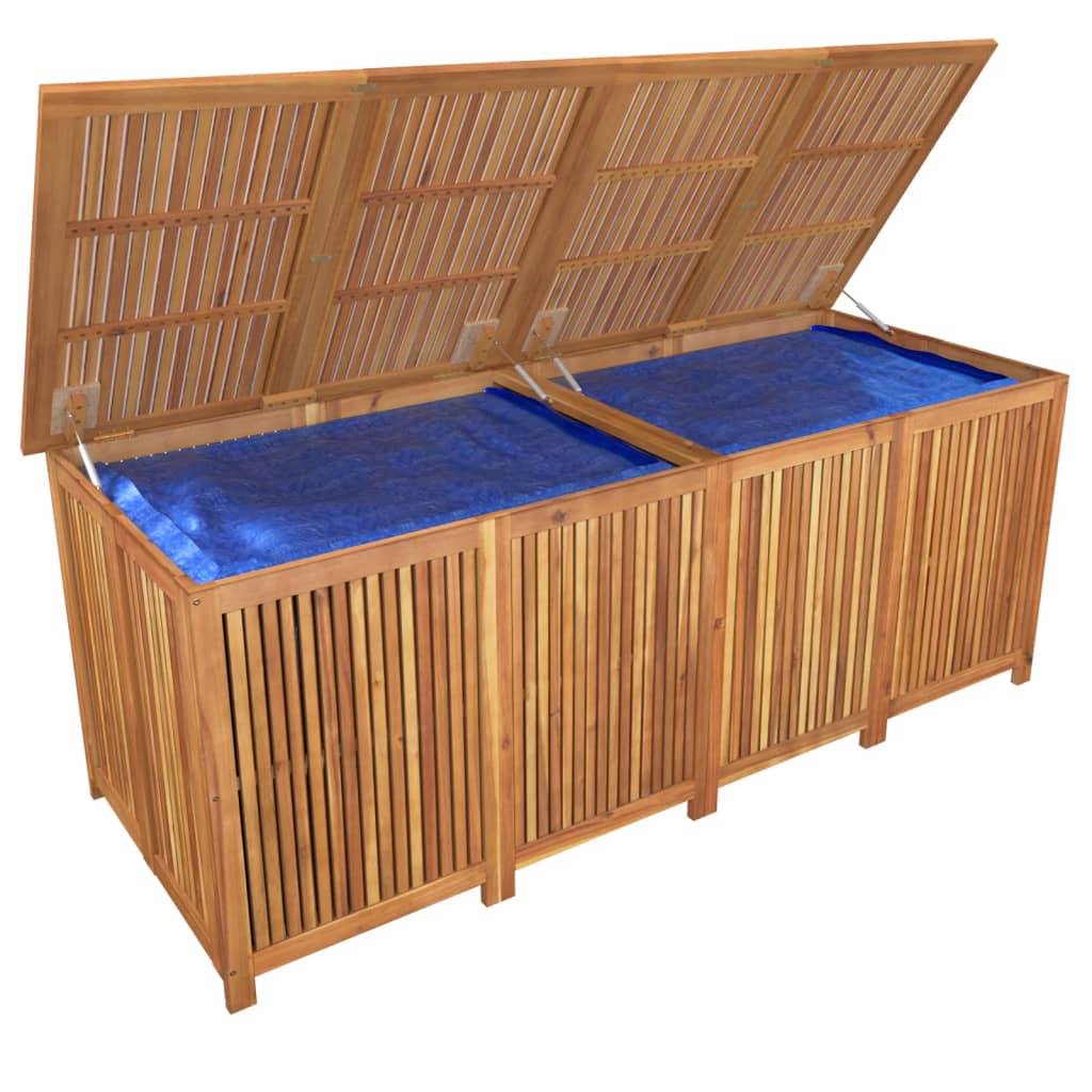 Coffre de rangement - Boîte de rangement extérieure - Coffre de jardin 200x80x75 cm bois massif d'acacia - Image 3