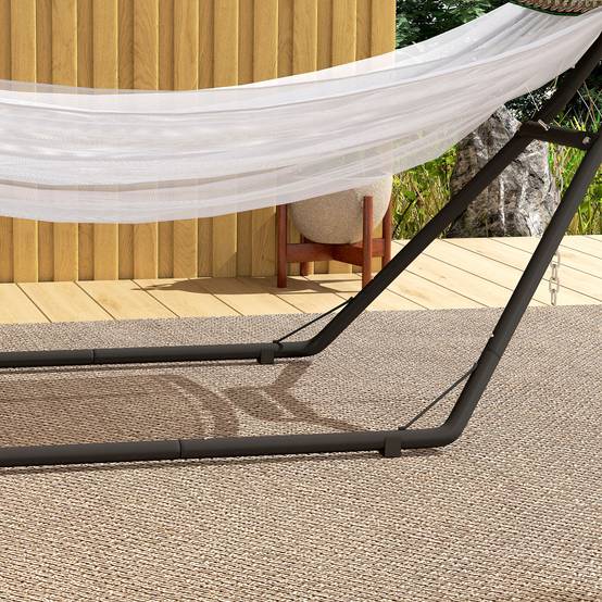 Outsunny - Support de hamac réglable pour 2 à 3 personnes - pieds antidérapants - acier - pour Hamacs de 2,75 à 4 m - noir - Outsunny - Image 4