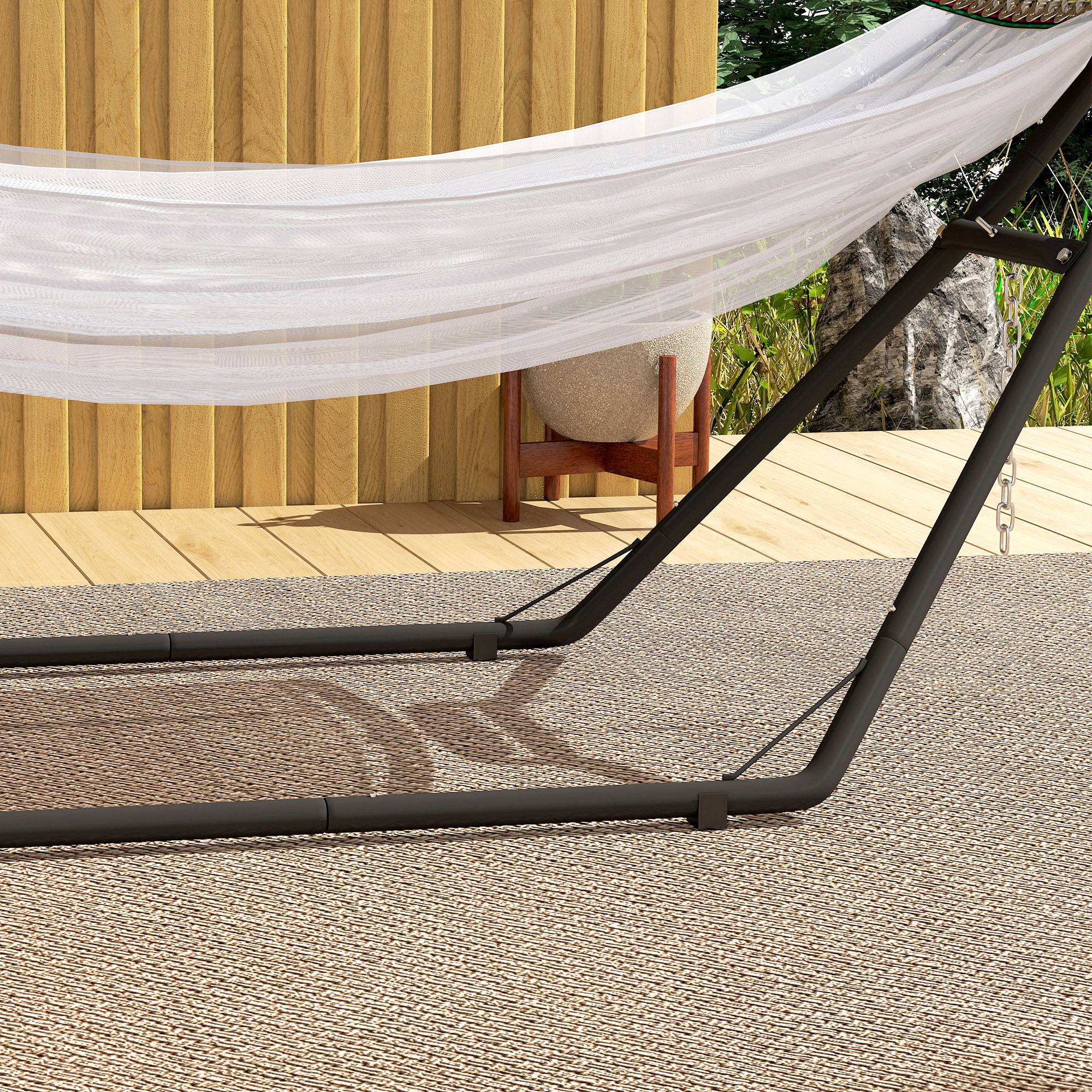 Outsunny - Support de hamac réglable pour 2 à 3 personnes - pieds antidérapants - acier - pour Hamacs de 2,75 à 4 m - noir - Outsunny - Image 4